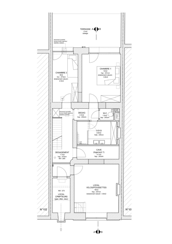 plan de division de maison en plusieurs appartements à Bruxelles